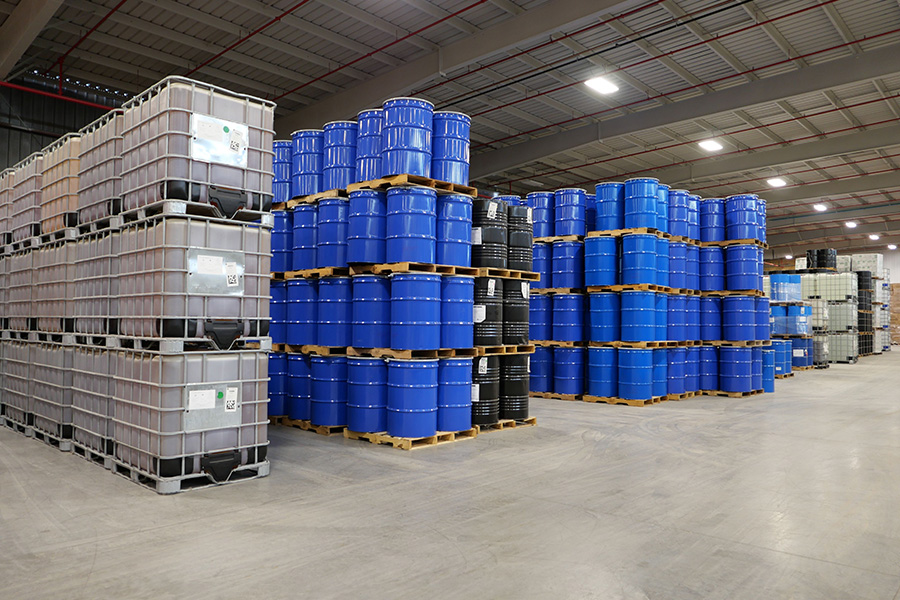 Inventory of drums and totes of Isocyanate and Polyol Products ready for shipping