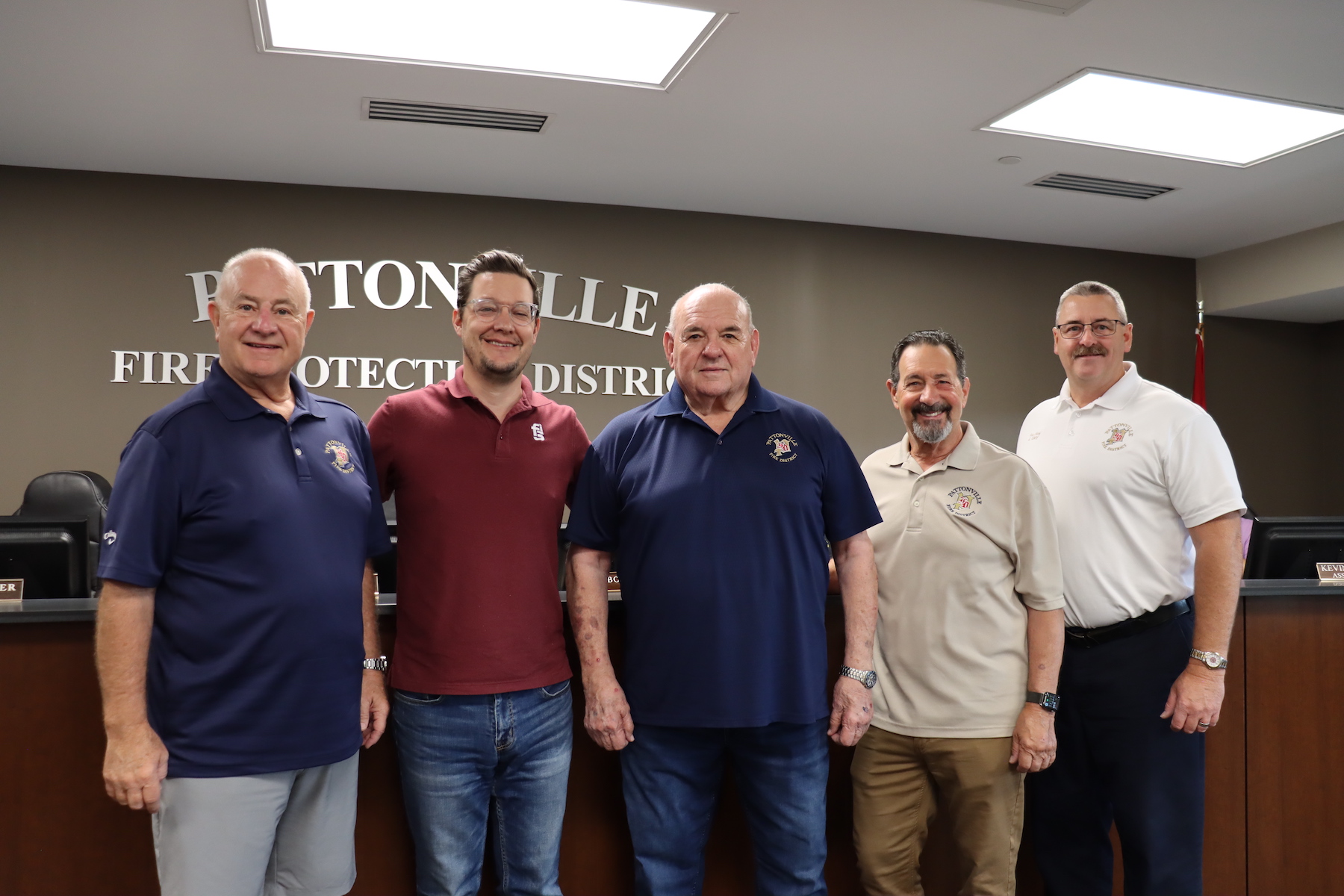 Jim Usry, Fire Chief of Pattonville Fire Department, along with other Board members of the Fire Protection District, along with Josh Read, Marketing Director for FSI