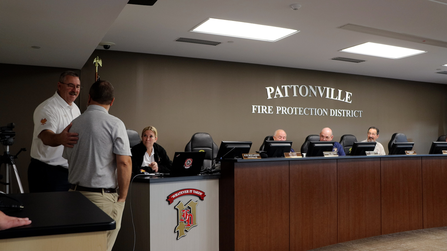 Jim Usry, Fire Chief of Pattonville Fire Department, along with other Board members of the Fire Protection District, along with Roland Thomas, CFO of FSI