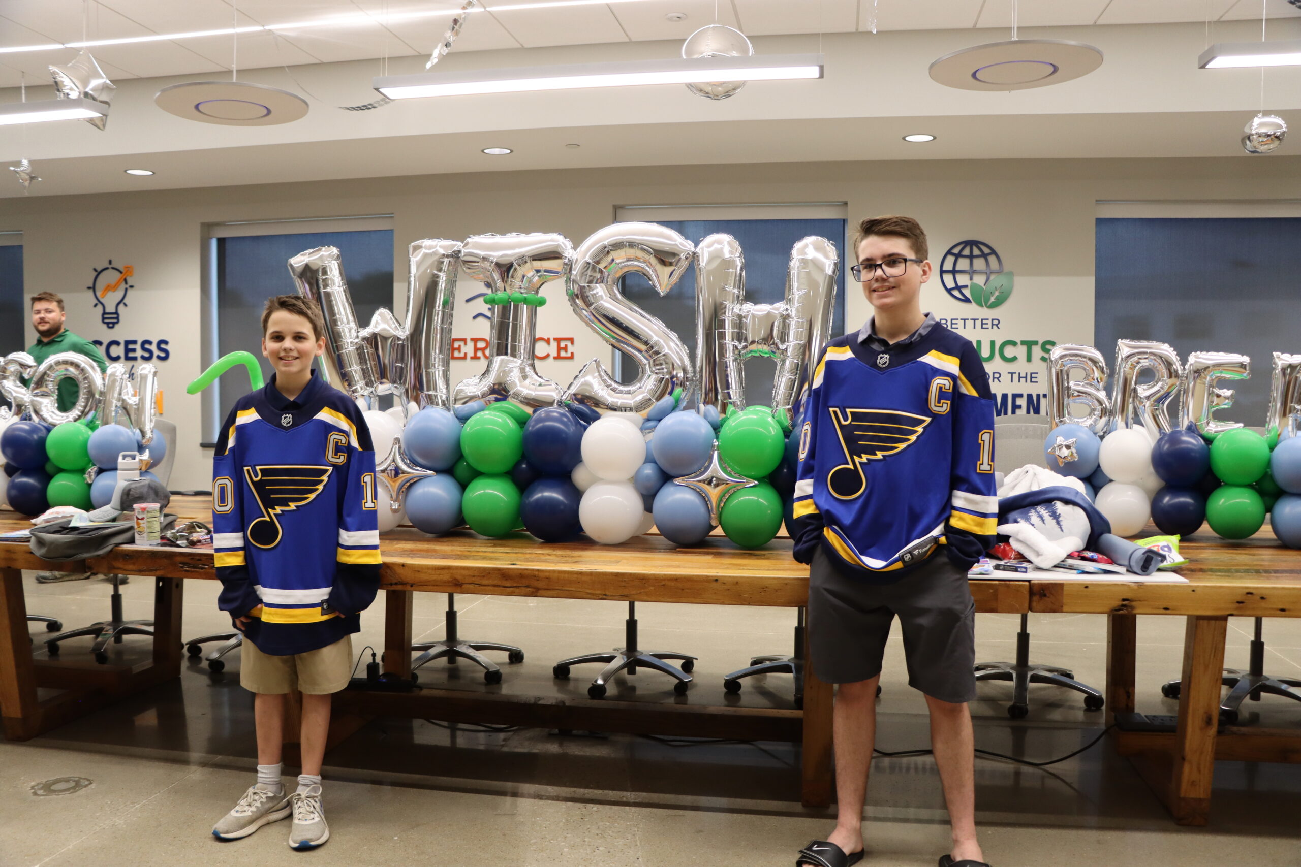 Joyful moments during the 2025 Make-A-Wish reveal celebration at FSI HQ in St Louis, Missouri