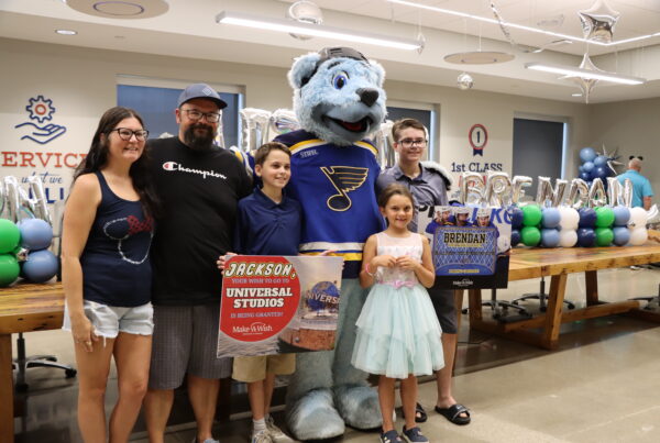 Joyful moments during the 2025 Make-A-Wish reveal celebration at FSI HQ in St Louis, Missouri